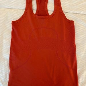 Lululemon size 6 swiftly orange tank